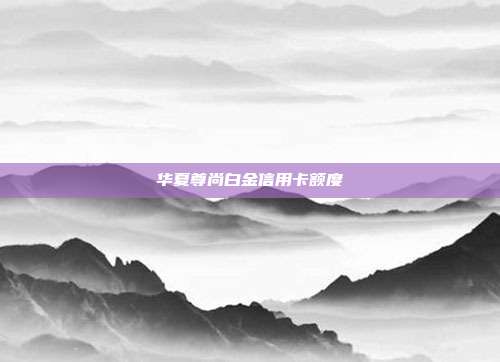 华夏尊尚白金信用卡额度
