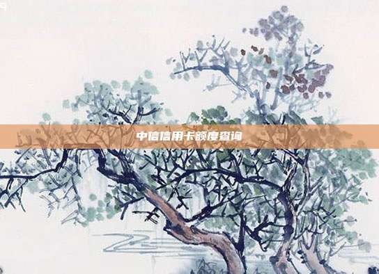 中信信用卡额度查询
