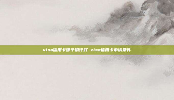 visa信用卡哪个银行好 visa信用卡申请条件