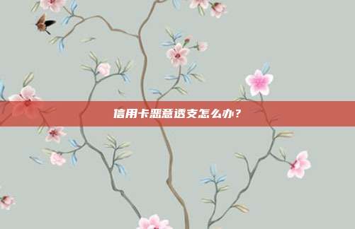 信用卡恶意透支怎么办？