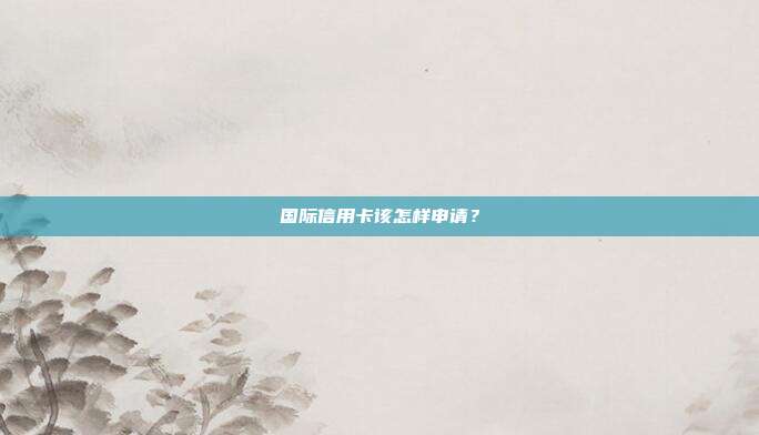 国际信用卡该怎样申请?