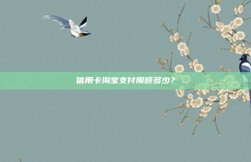 信用卡淘宝支付限额多少？