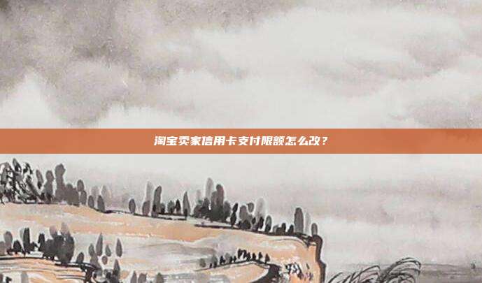 淘宝卖家信用卡支付限额怎么改？