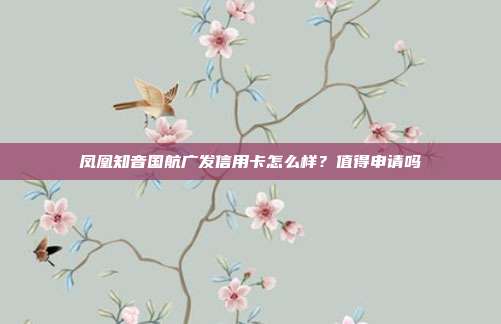凤凰知音国航广发信用卡怎么样？值得申请吗