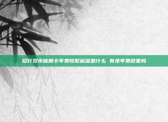 招行双币信用卡年费收取标准是什么 有免年费政策吗