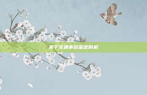 关于交通事故鉴定时机
